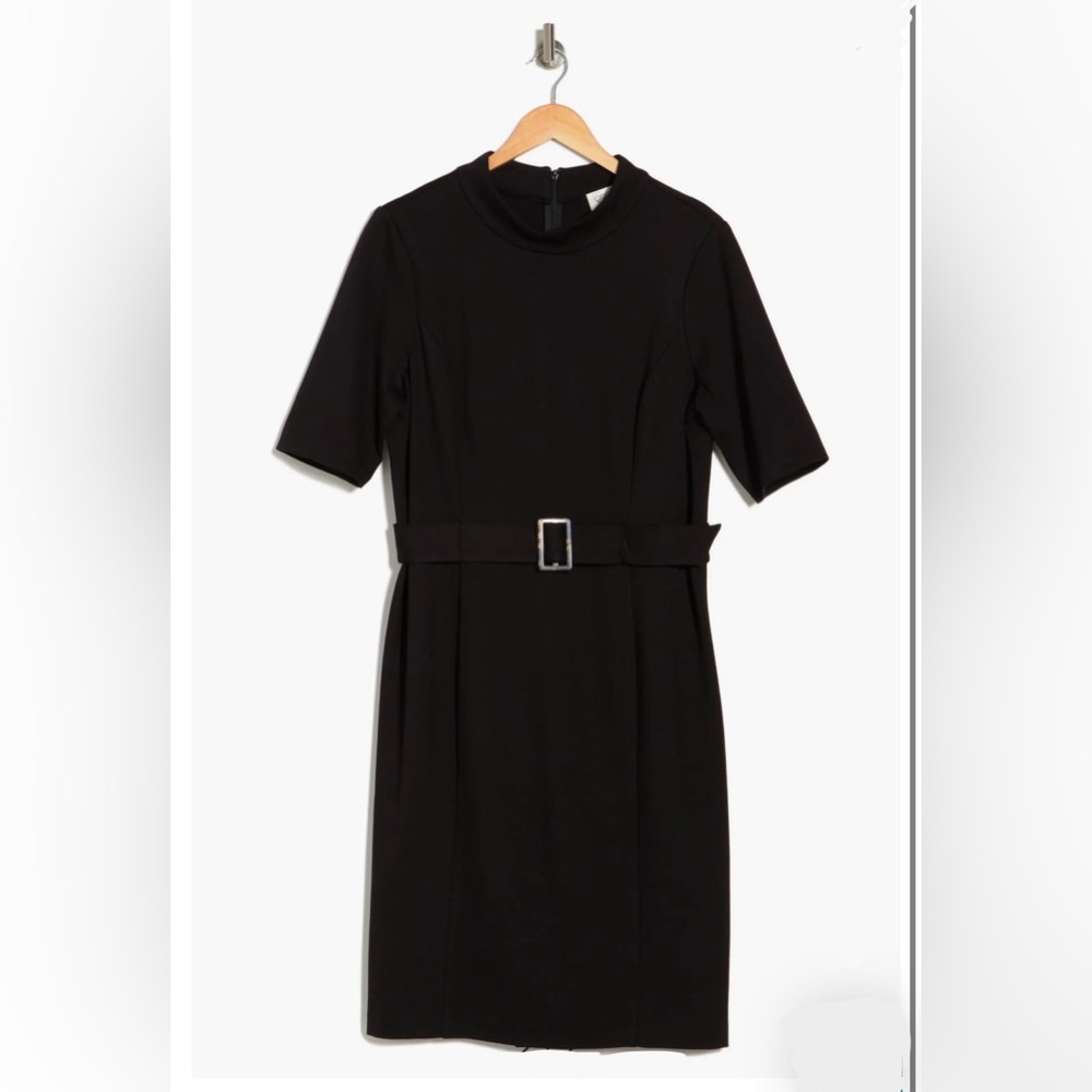 NWT Eliza J Elegant Black Belted Dress size 4